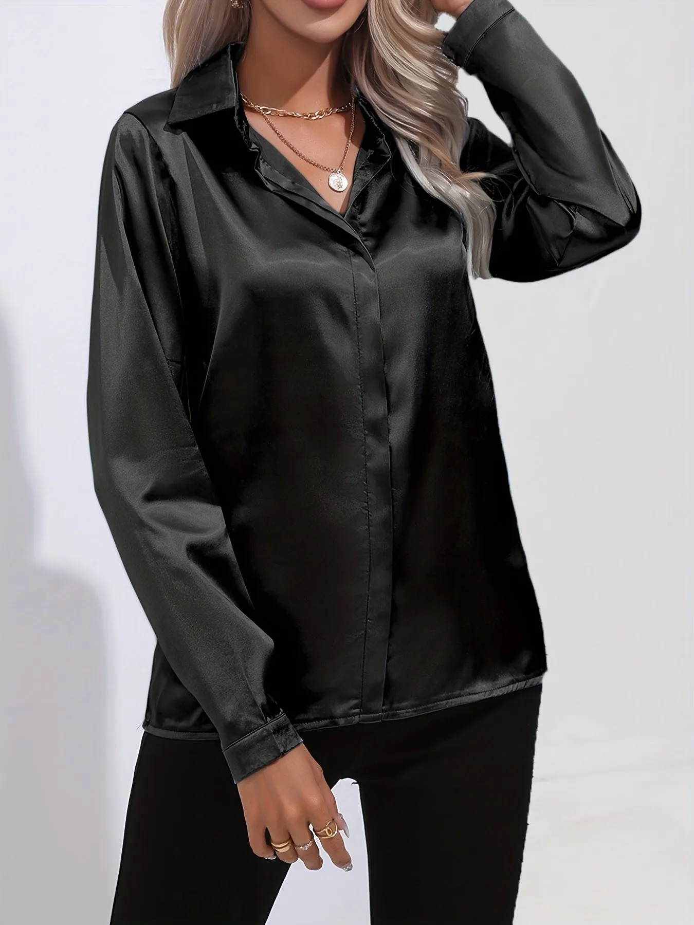 Pamela® | Chic Autumn Elegant Satin Blouse For Women