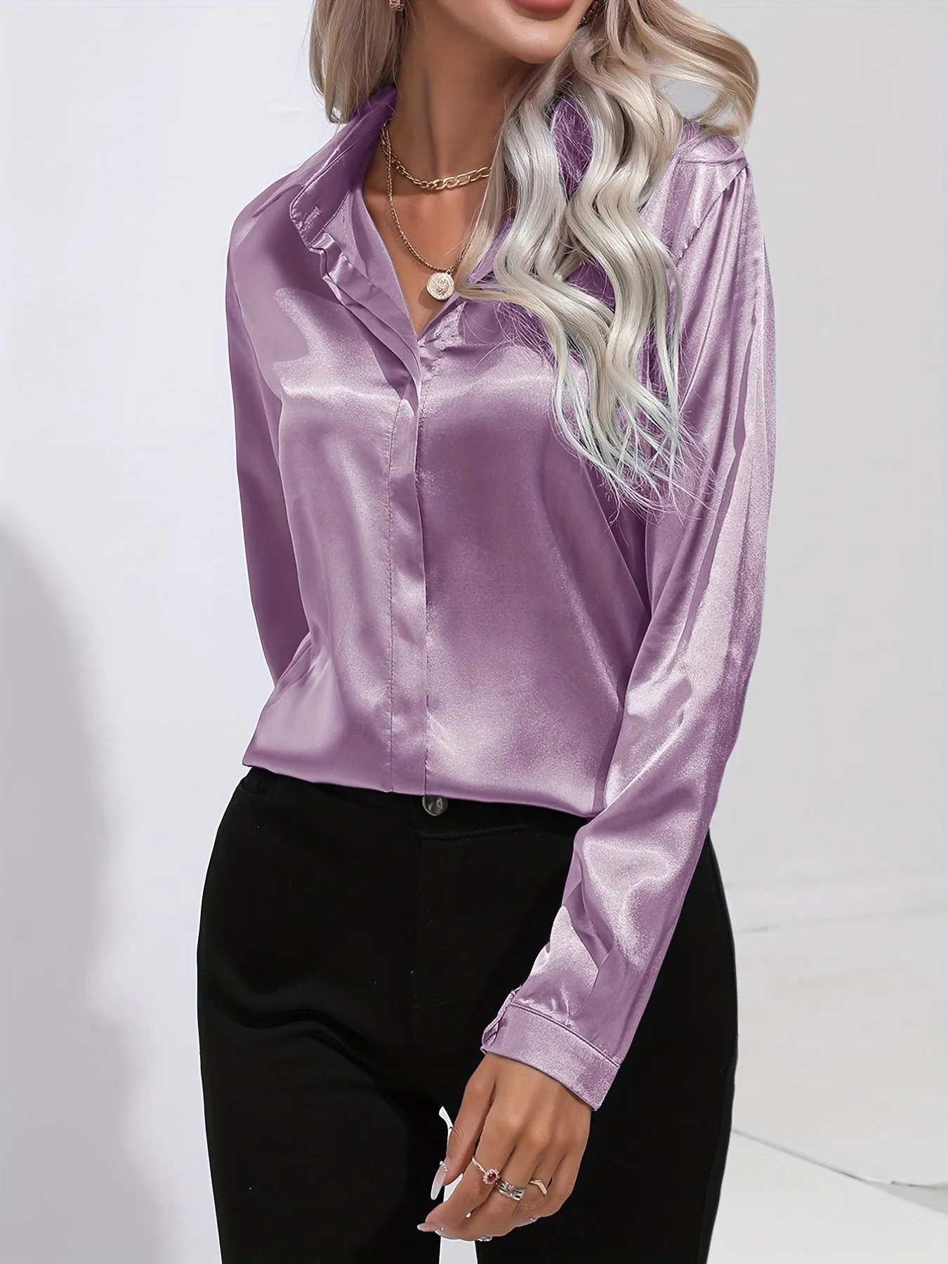 Pamela® | Chic Autumn Elegant Satin Blouse For Women