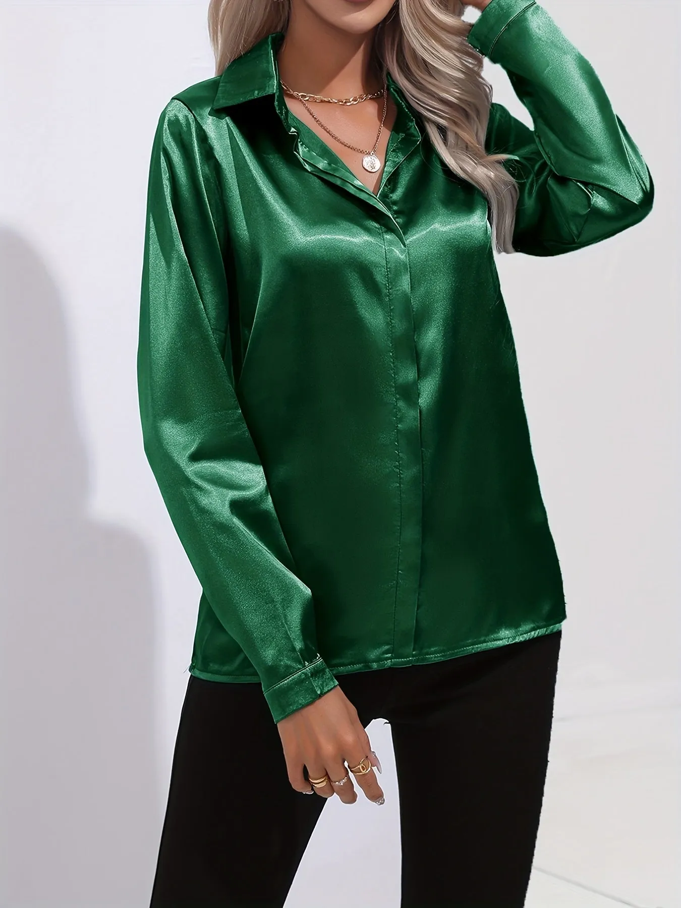 Pamela® | Chic Autumn Elegant Satin Blouse For Women