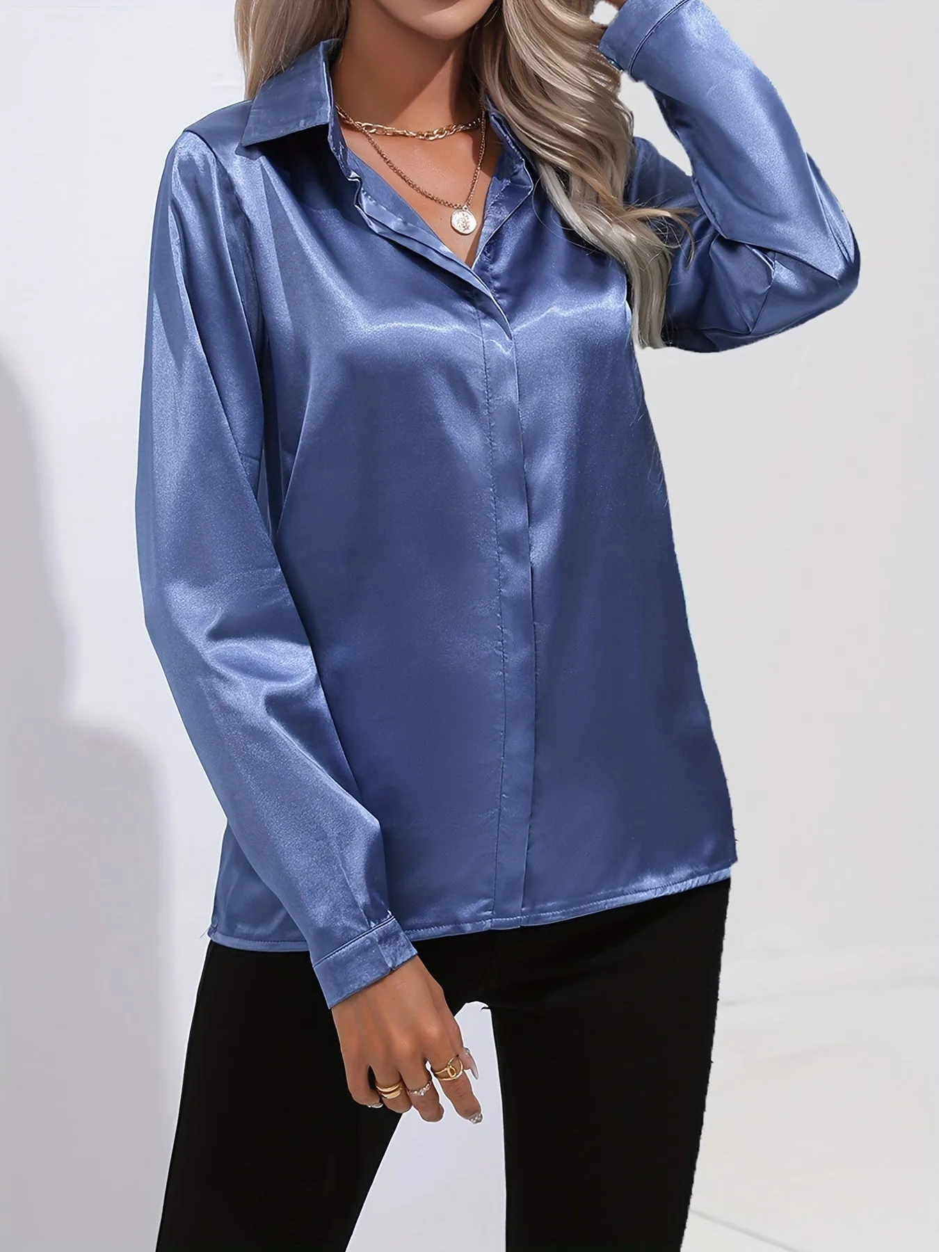 Pamela® | Chic Autumn Elegant Satin Blouse For Women