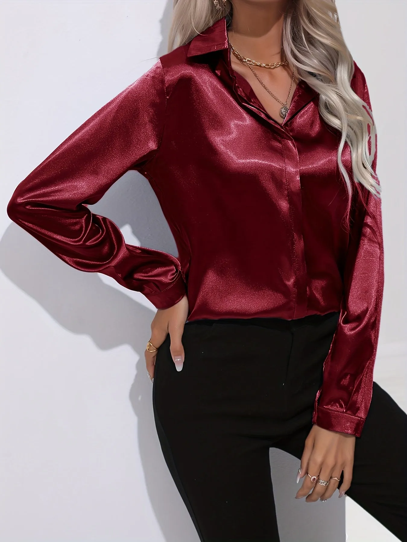 Pamela® | Chic Autumn Elegant Satin Blouse For Women