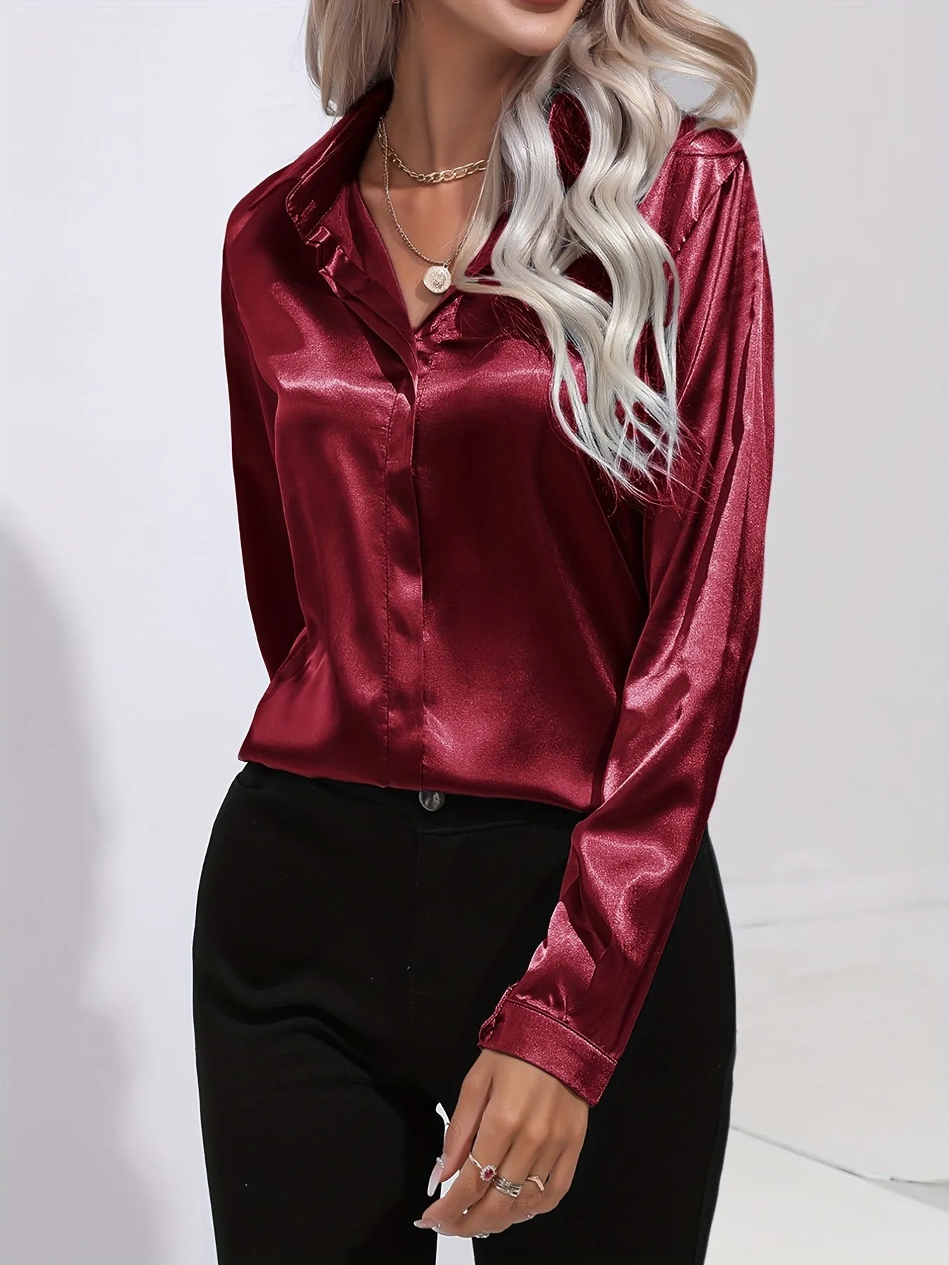 Pamela® | Chic Autumn Elegant Satin Blouse For Women