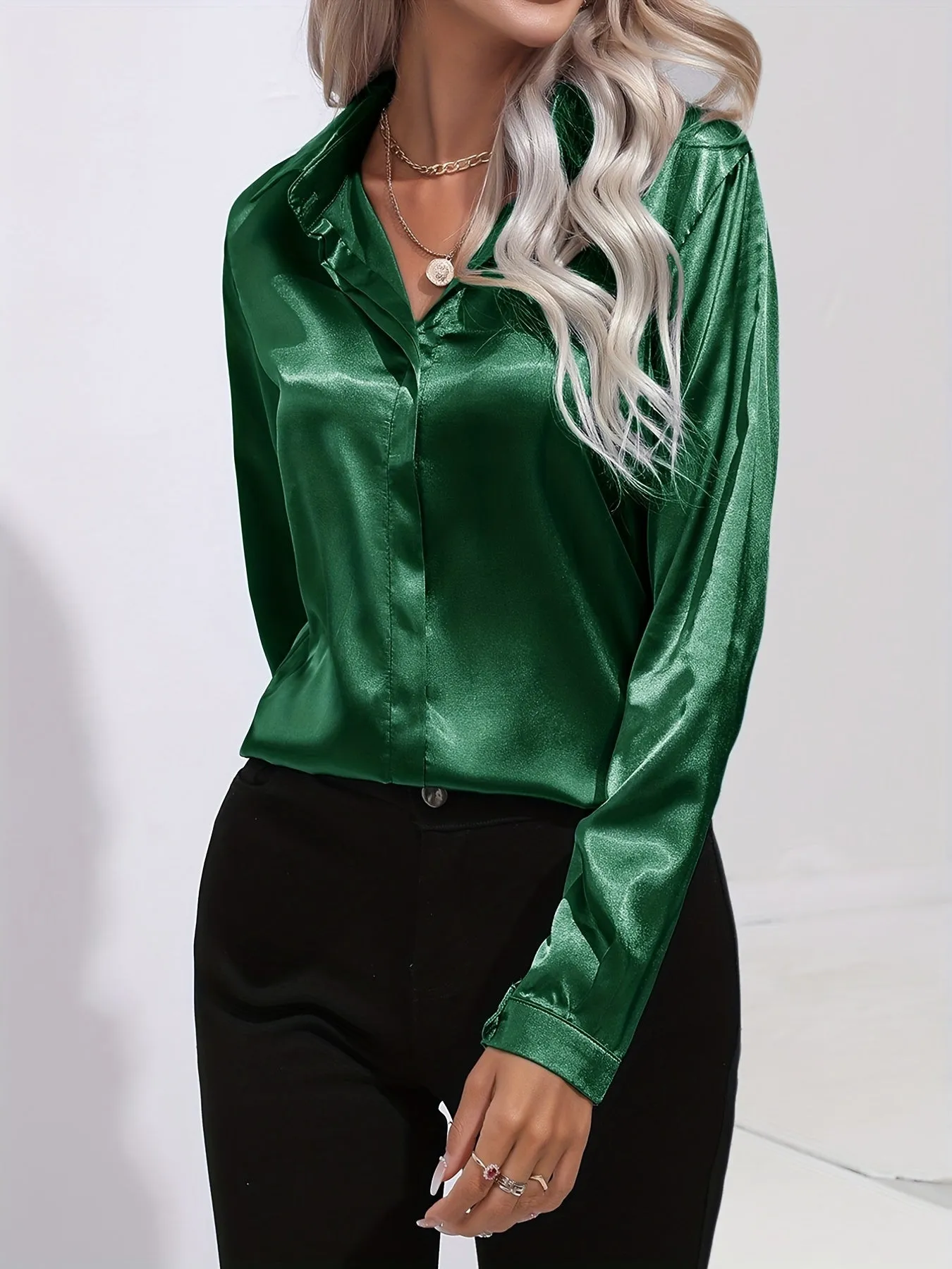 Pamela® | Chic Autumn Elegant Satin Blouse For Women