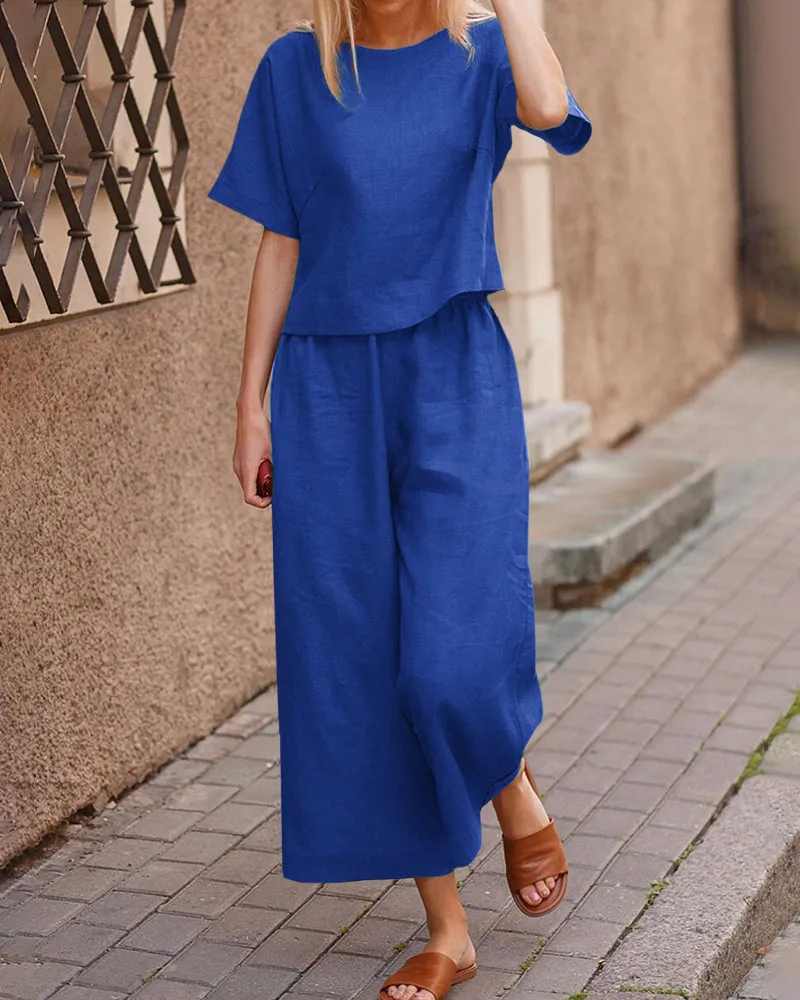 Pania® | Modern Two-Piece Set With A Flutter Top
