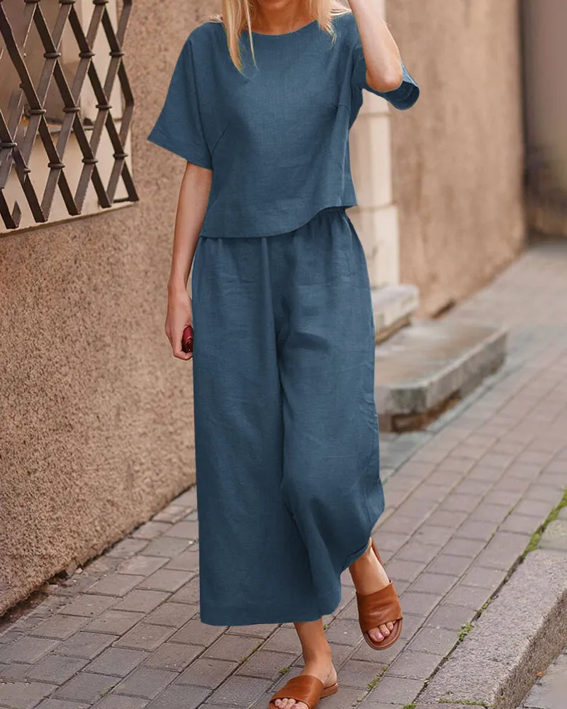 Pania® | Modern Two-Piece Set With A Flutter Top