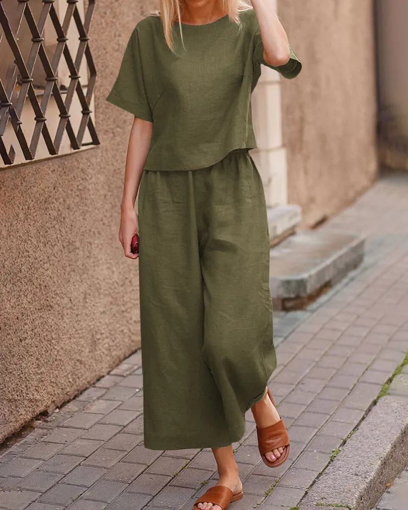 Pania® | Modern Two-Piece Set With A Flutter Top