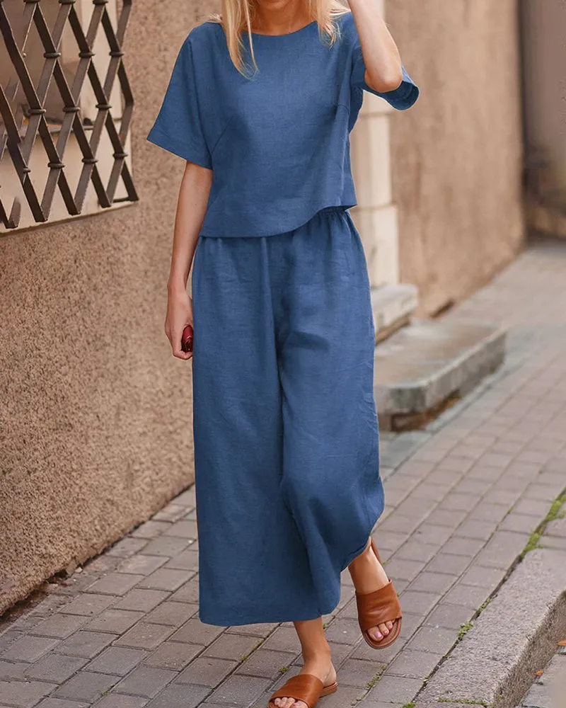 Pania® | Modern Two-Piece Set With A Flutter Top