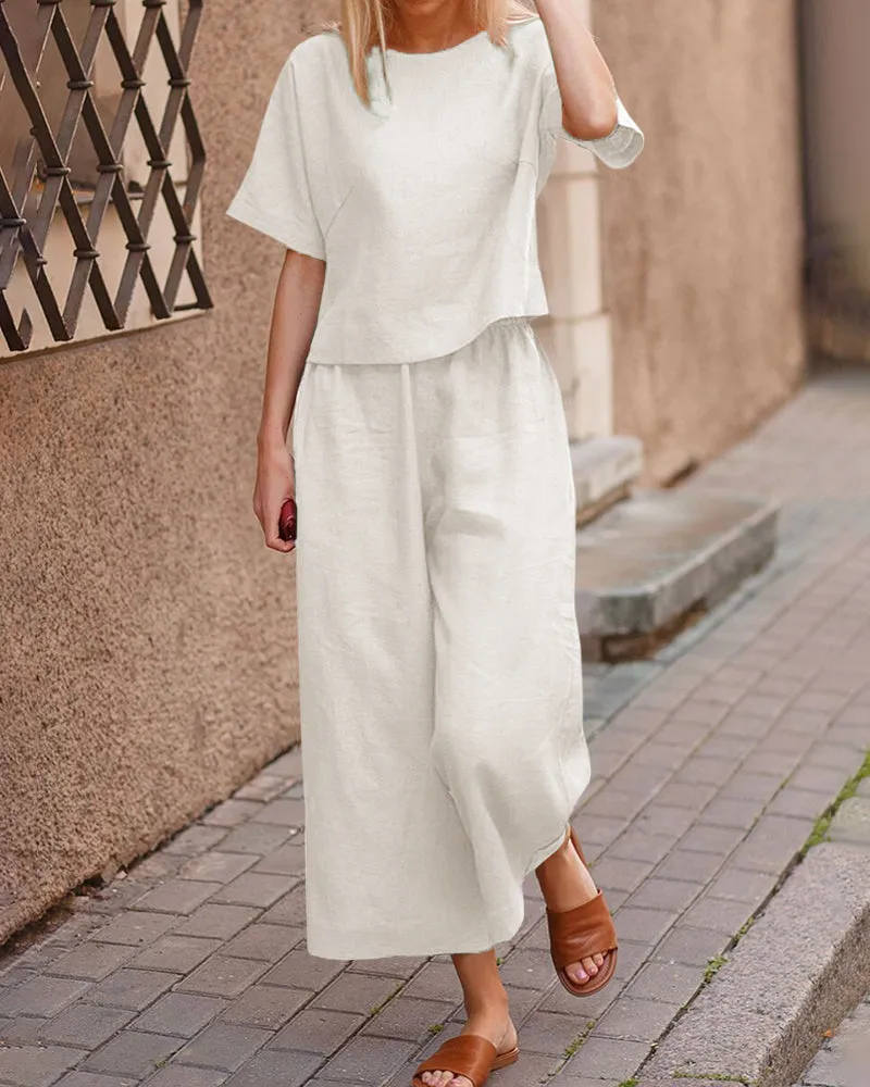 Pania® | Modern Two-Piece Set With A Flutter Top