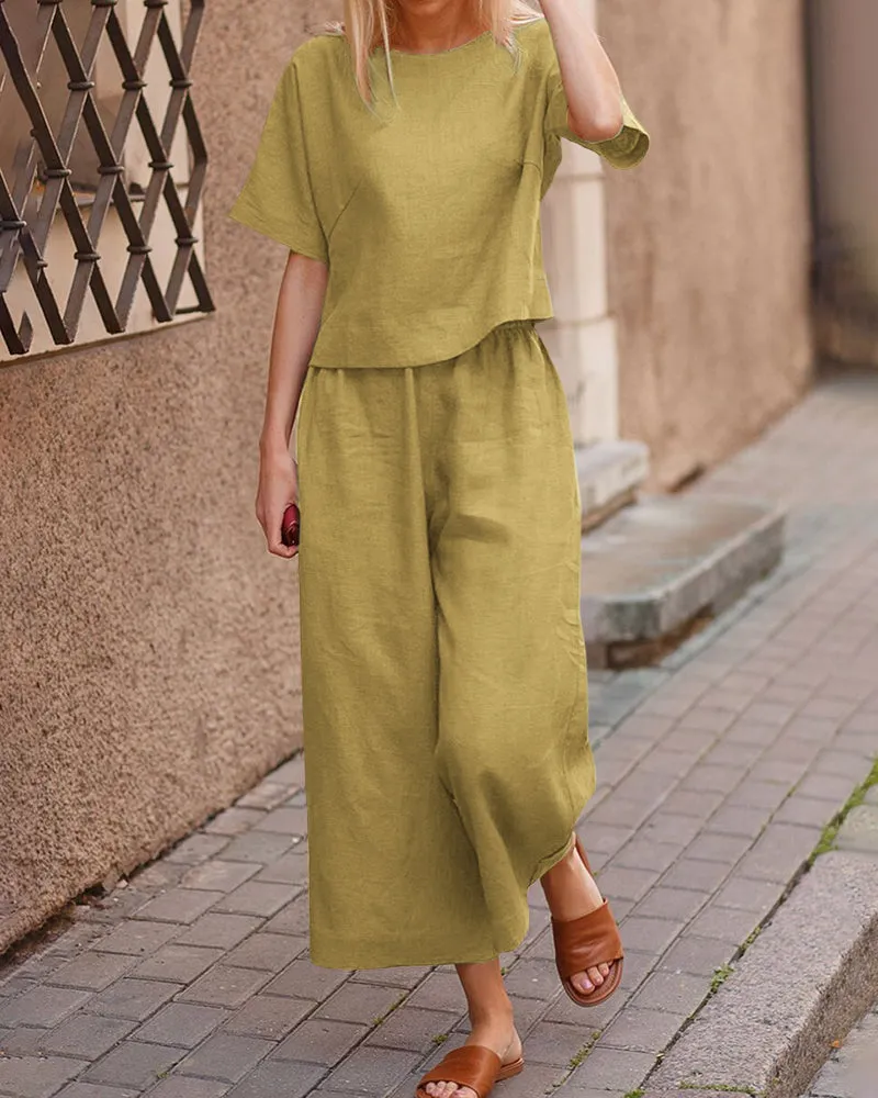 Pania® | Modern Two-Piece Set With A Flutter Top