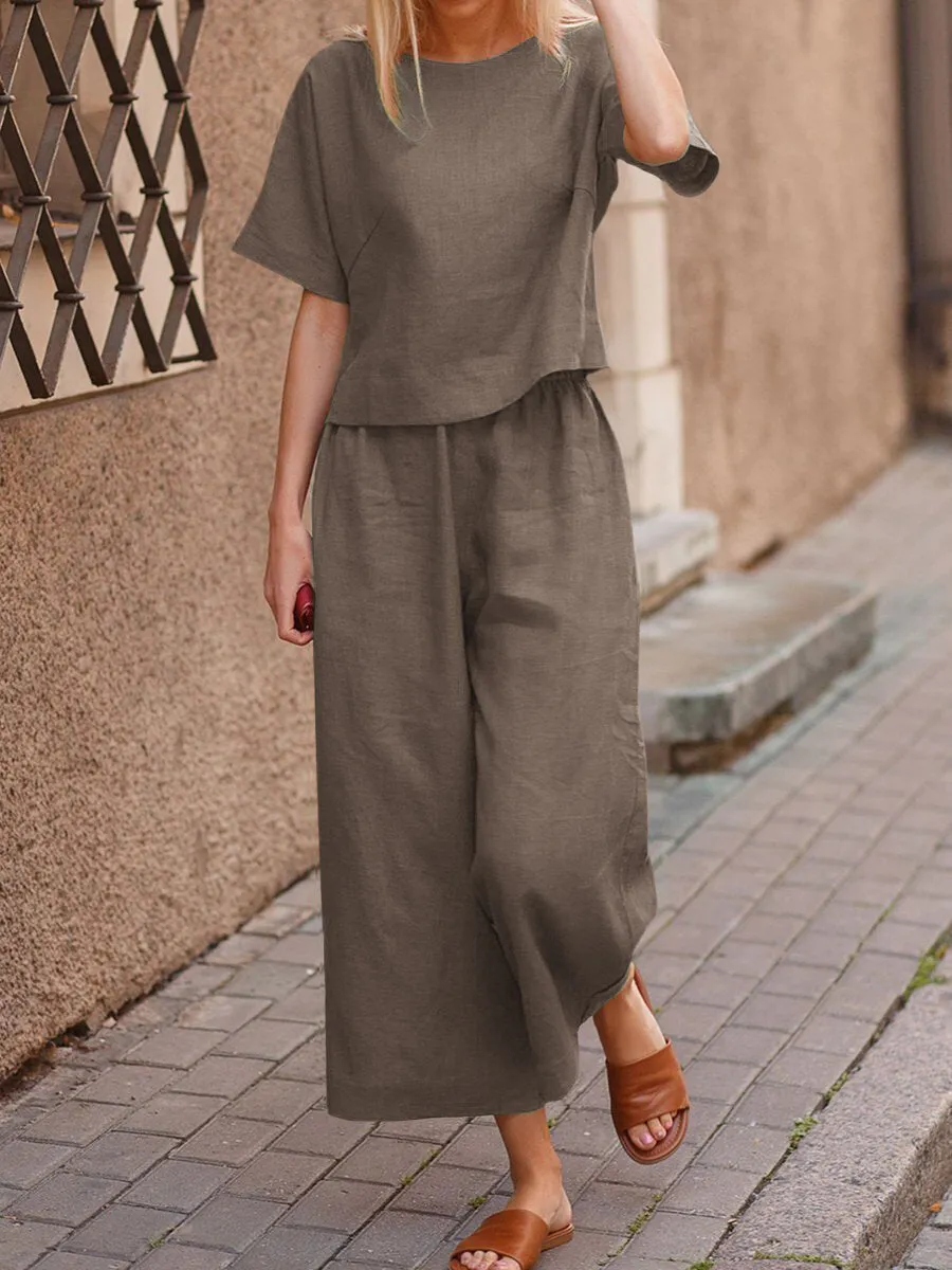 Pania® | Modern Two-Piece Set With A Flutter Top