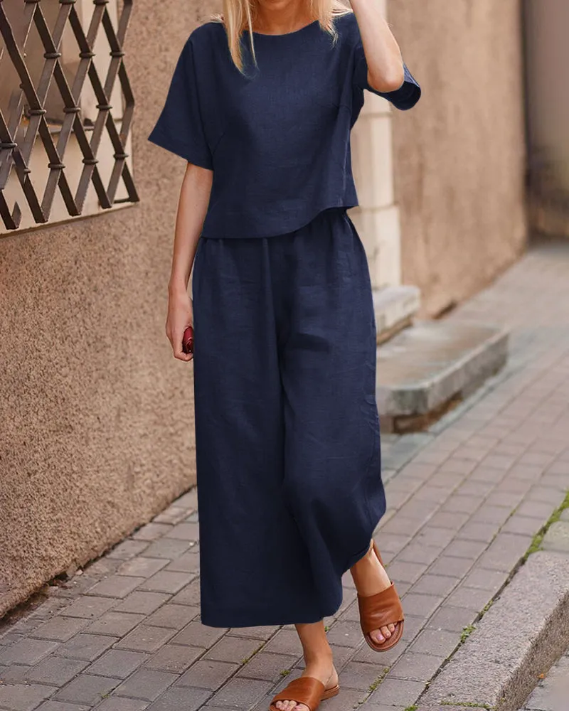 Pania® | Modern Two-Piece Set With A Flutter Top