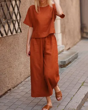 Pania® | Modern Two-Piece Set With A Flutter Top