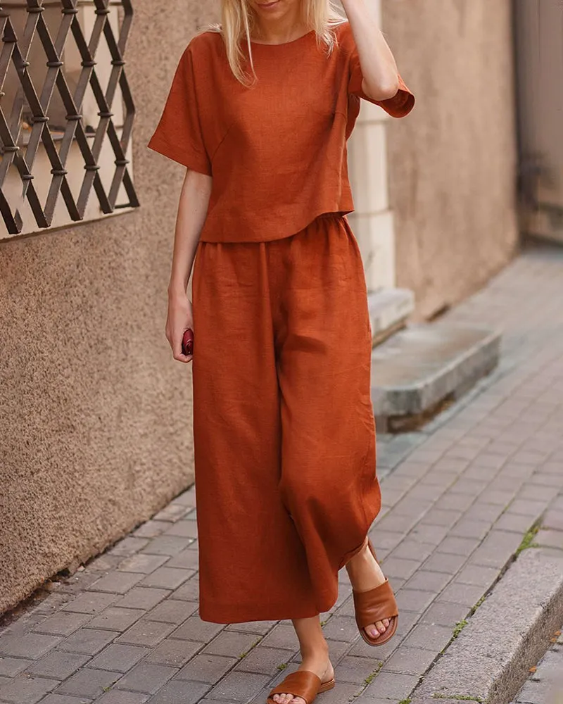Pania® | Modern Two-Piece Set With A Flutter Top