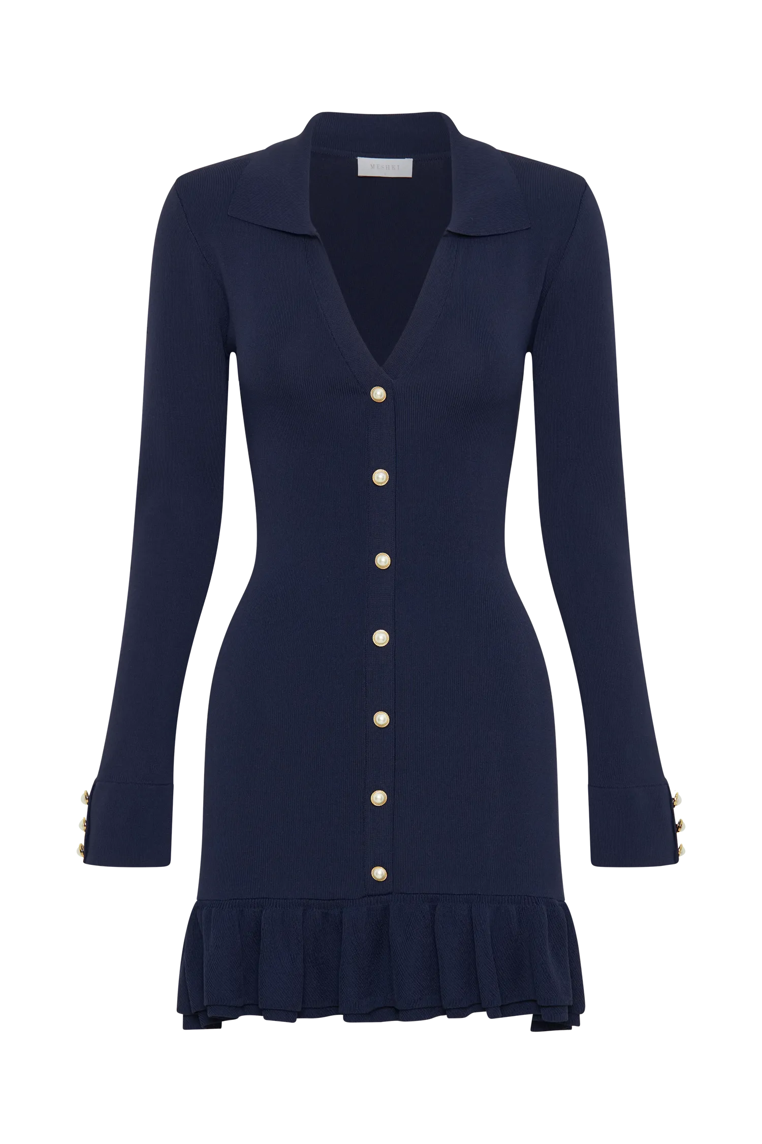 Pareesa Frill Mini Dress - Navy