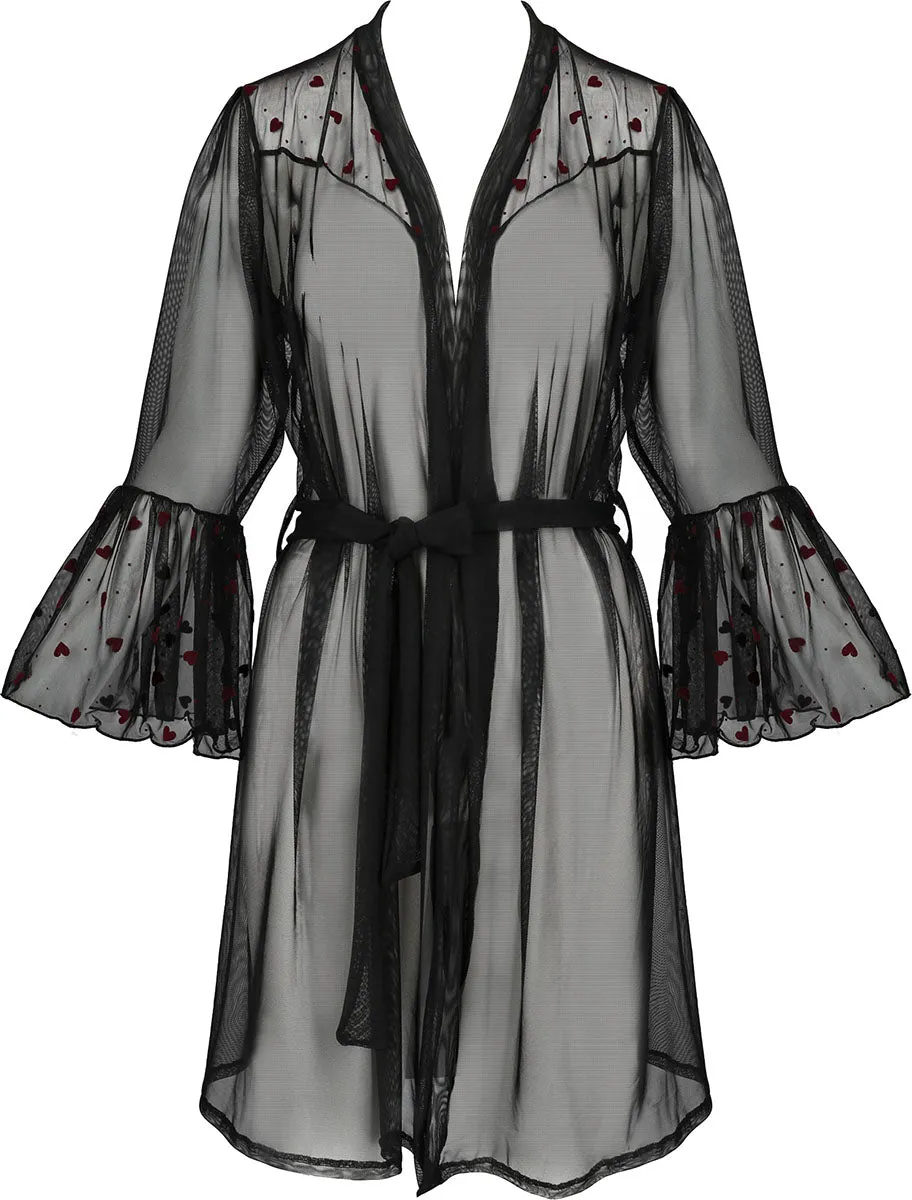 Passion Lovelia Penignoir Dressing Gown Black