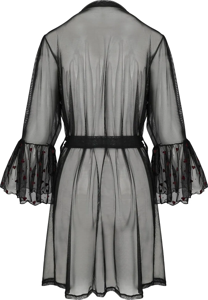 Passion Lovelia Penignoir Dressing Gown Black