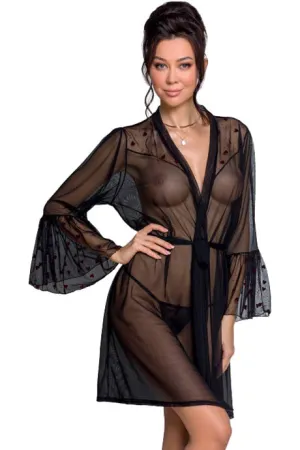 Passion Lovelia Penignoir Dressing Gown Black