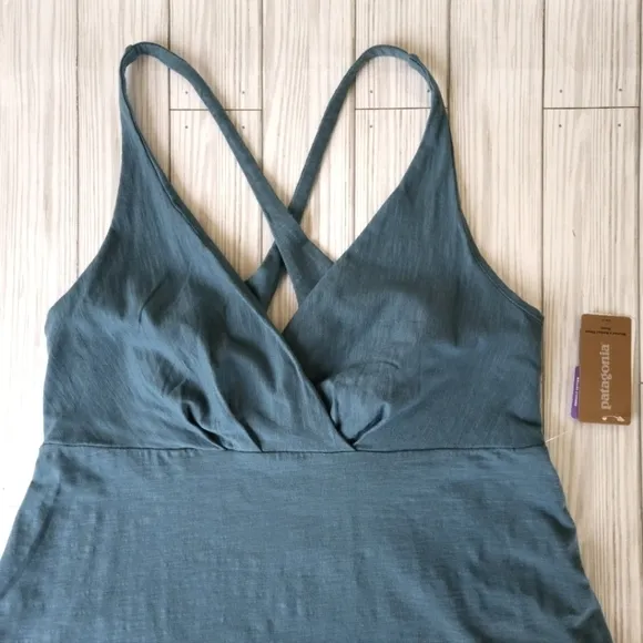 Patagonia Amber Dawn Cotton Dress in Tasmanian Teal Size Medium NWT