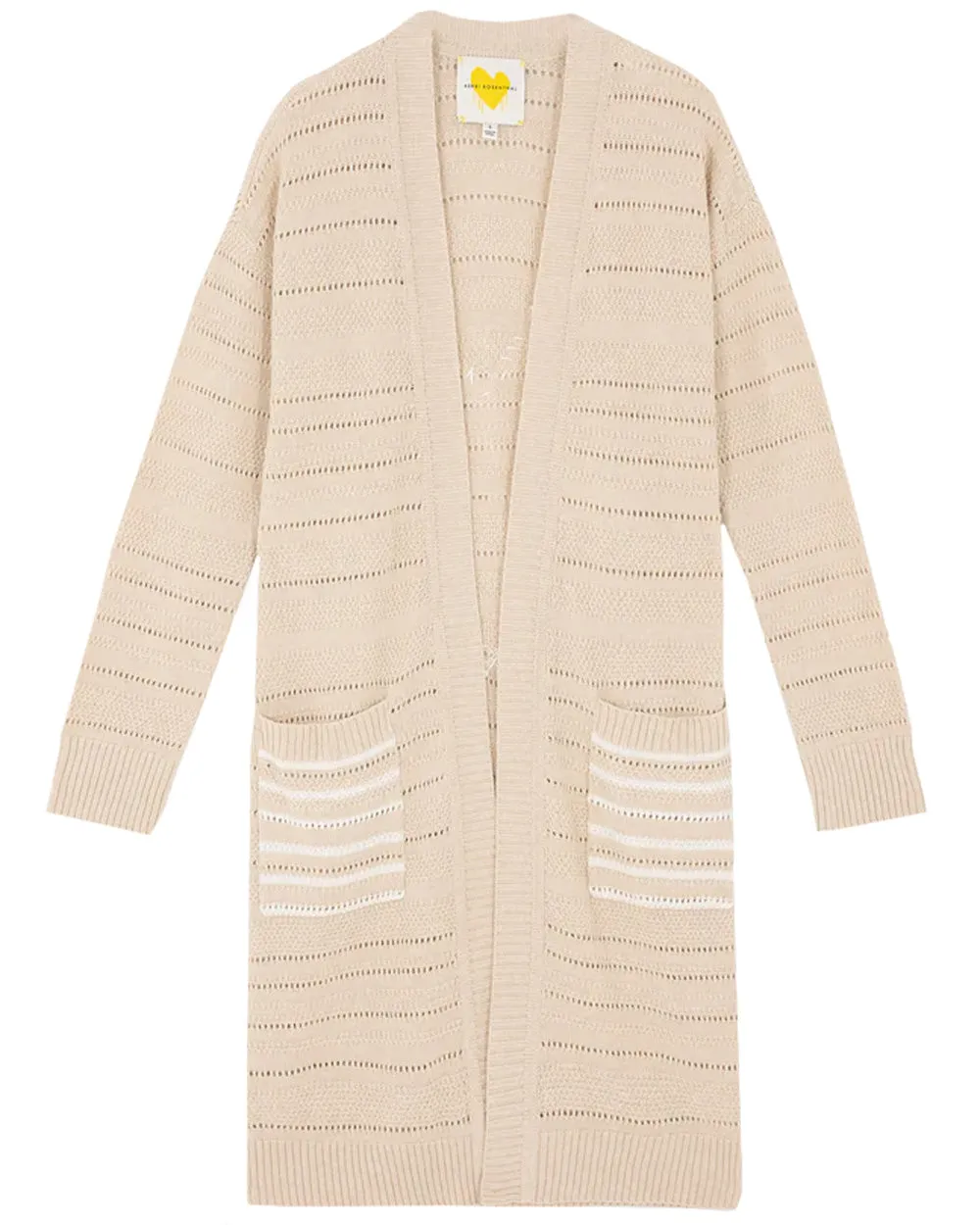 Pearl Lovey Heart Poppy Long Cardigan