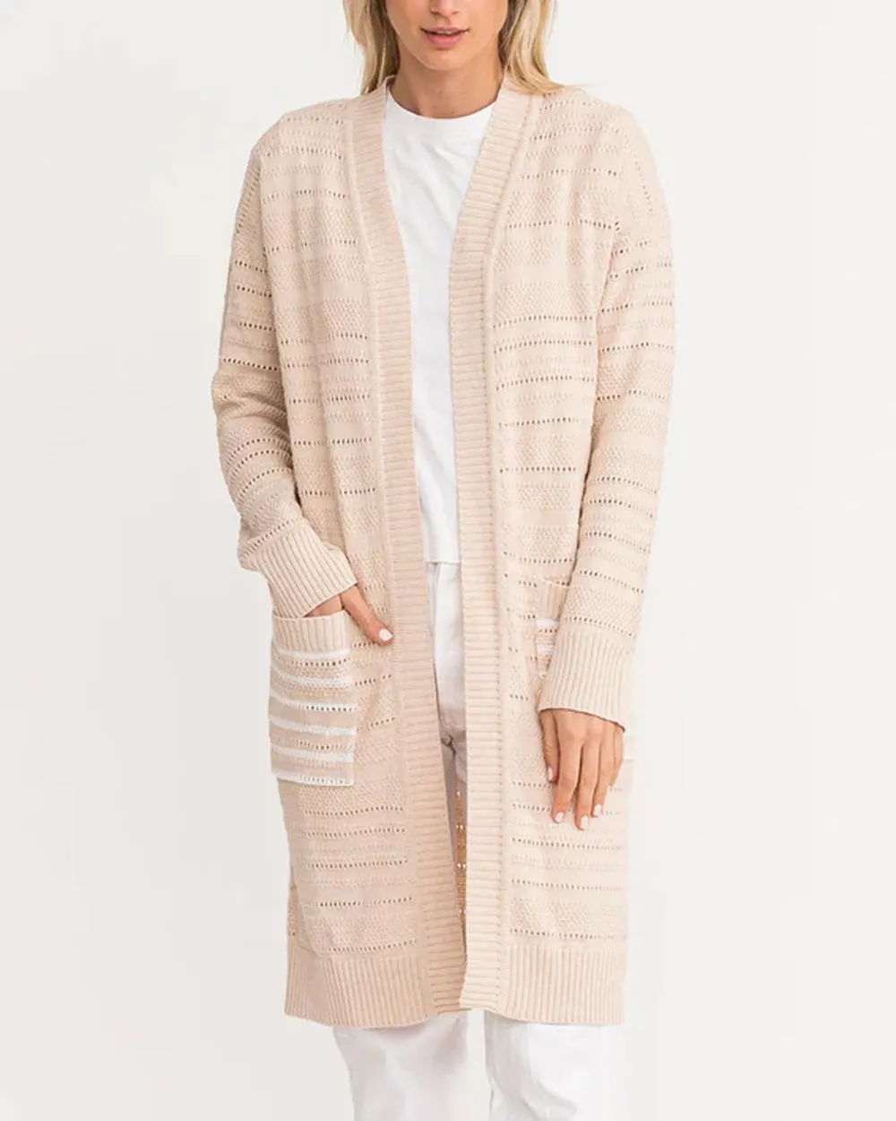 Pearl Lovey Heart Poppy Long Cardigan