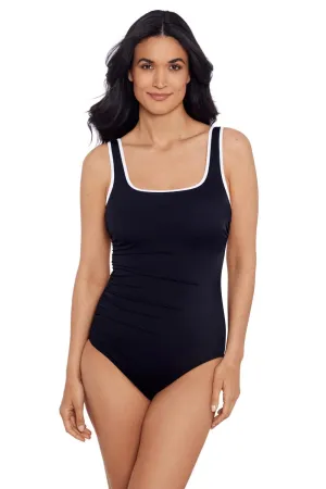 PENBROOKE- WOMEN'S SHIRRED TANK ONE PIECE