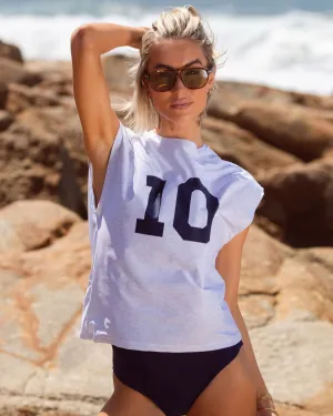 Perfect 10 Sleeveless Rashguard - Grey Marle / Navy