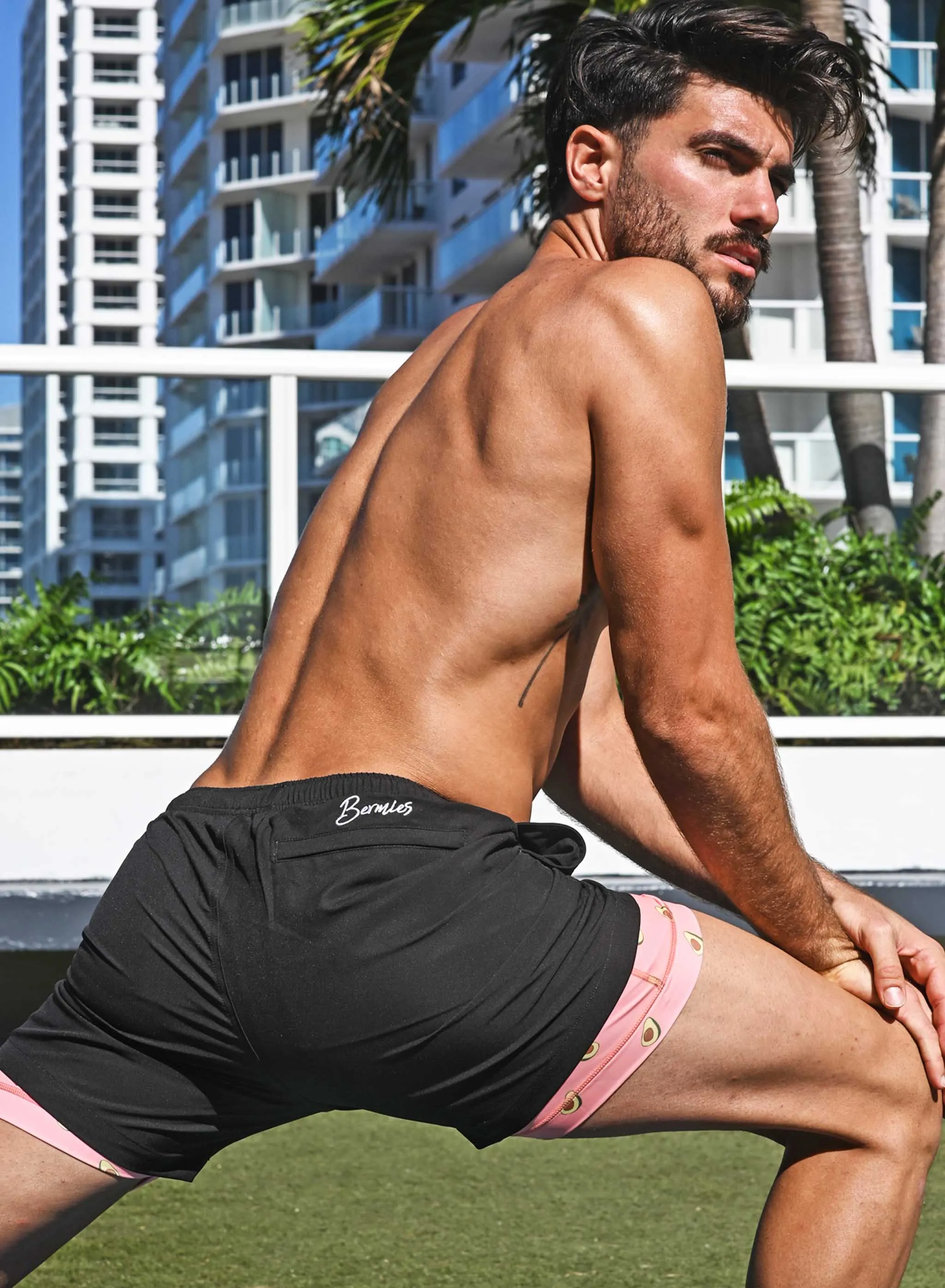 Performance Gym Short   Compression Liner - Black by Bermies Swimwear
