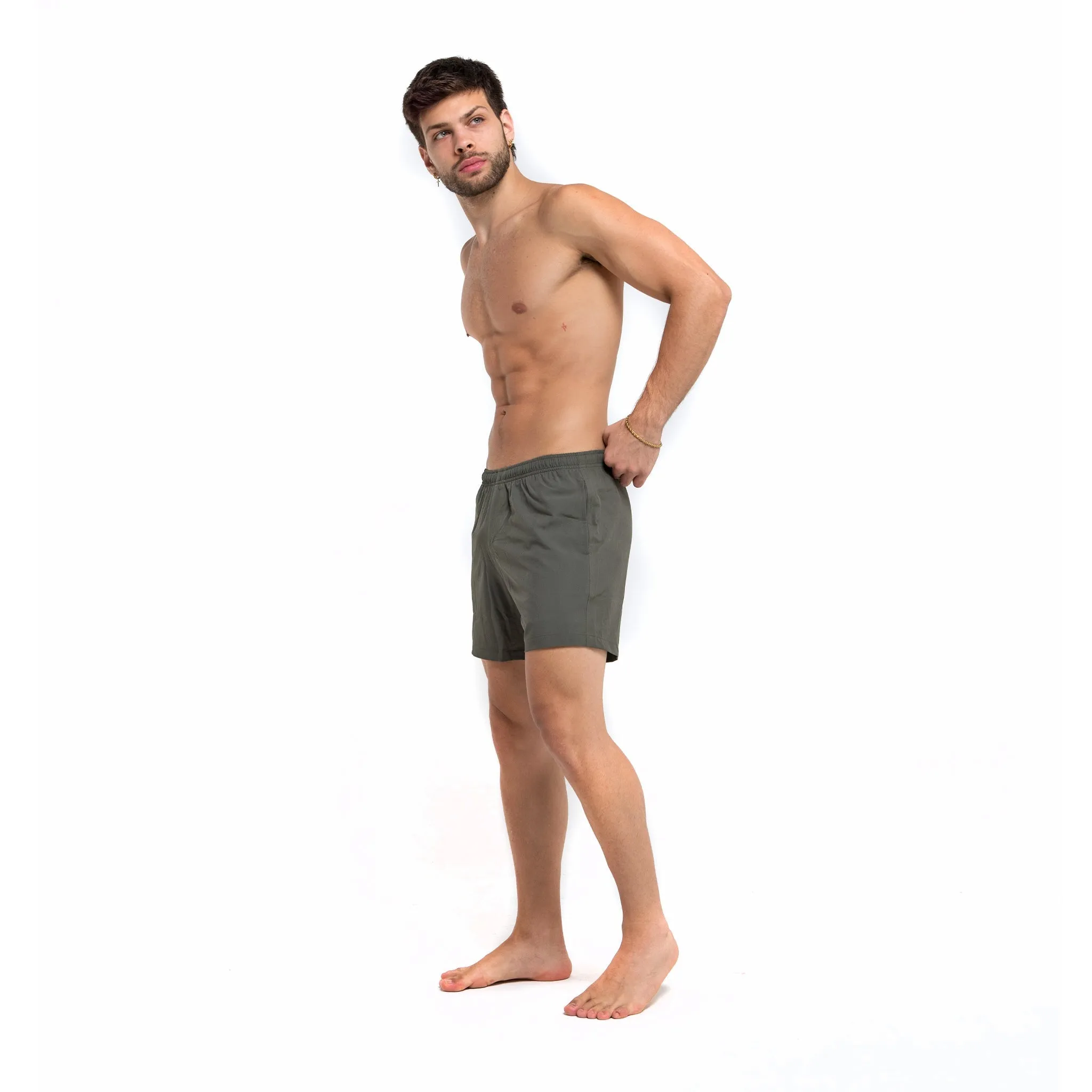 Performance Gym Short   Compression Liner - Green by Bermies Swimwear