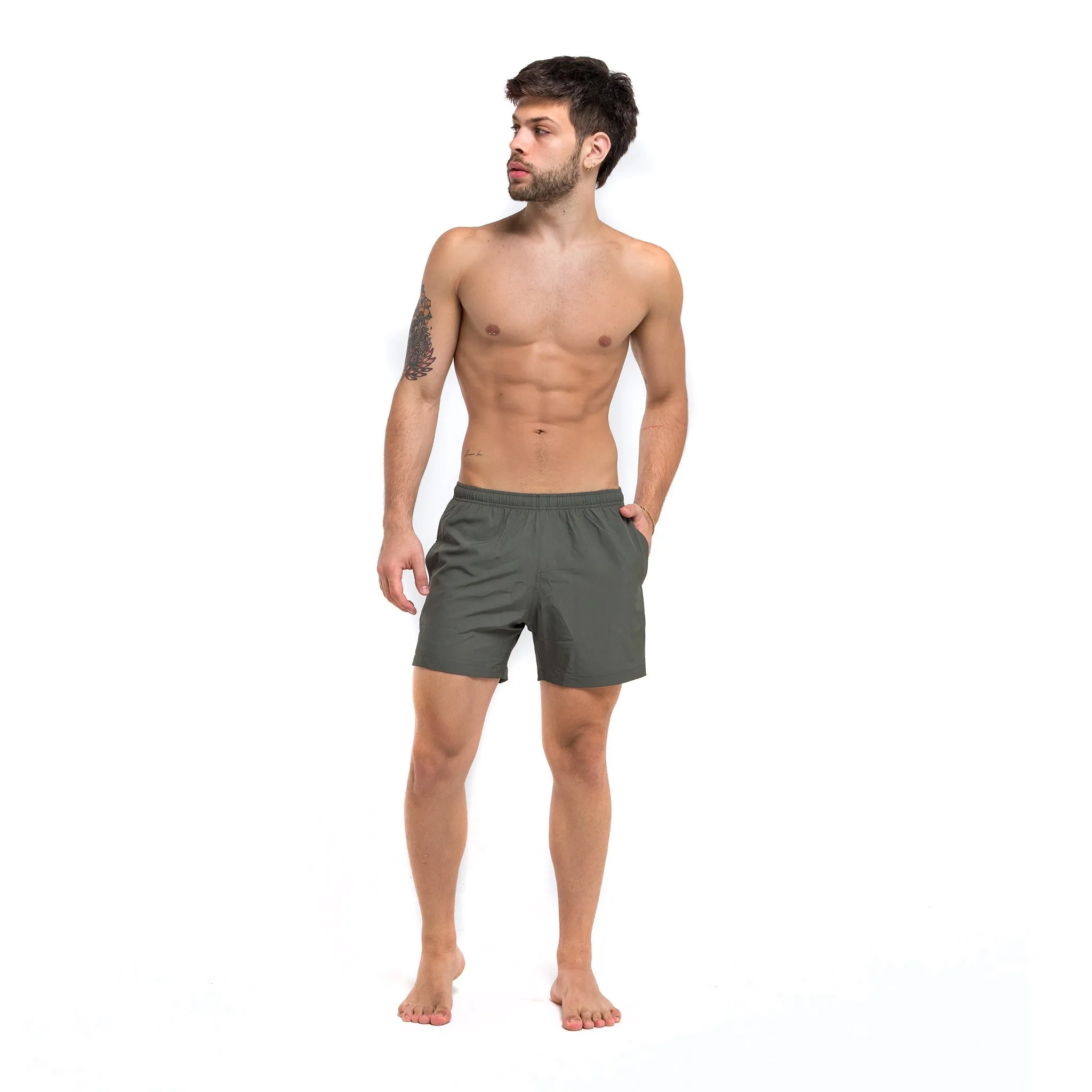 Performance Gym Short   Compression Liner - Green by Bermies Swimwear