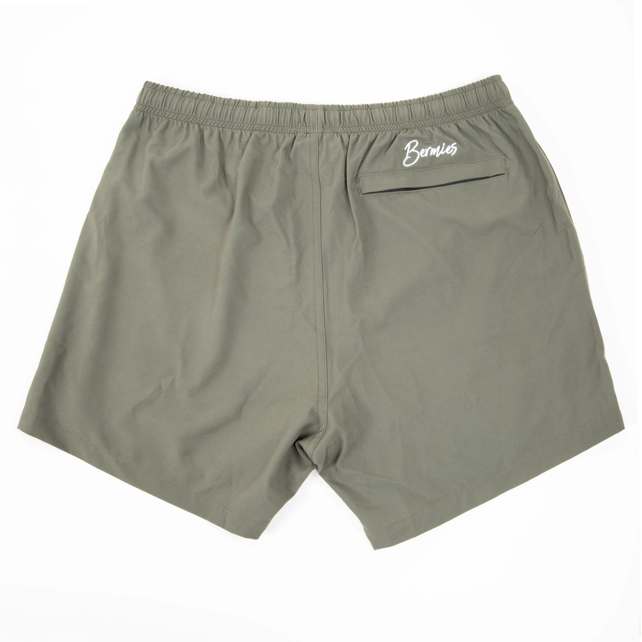 Performance Gym Short   Compression Liner - Green by Bermies Swimwear