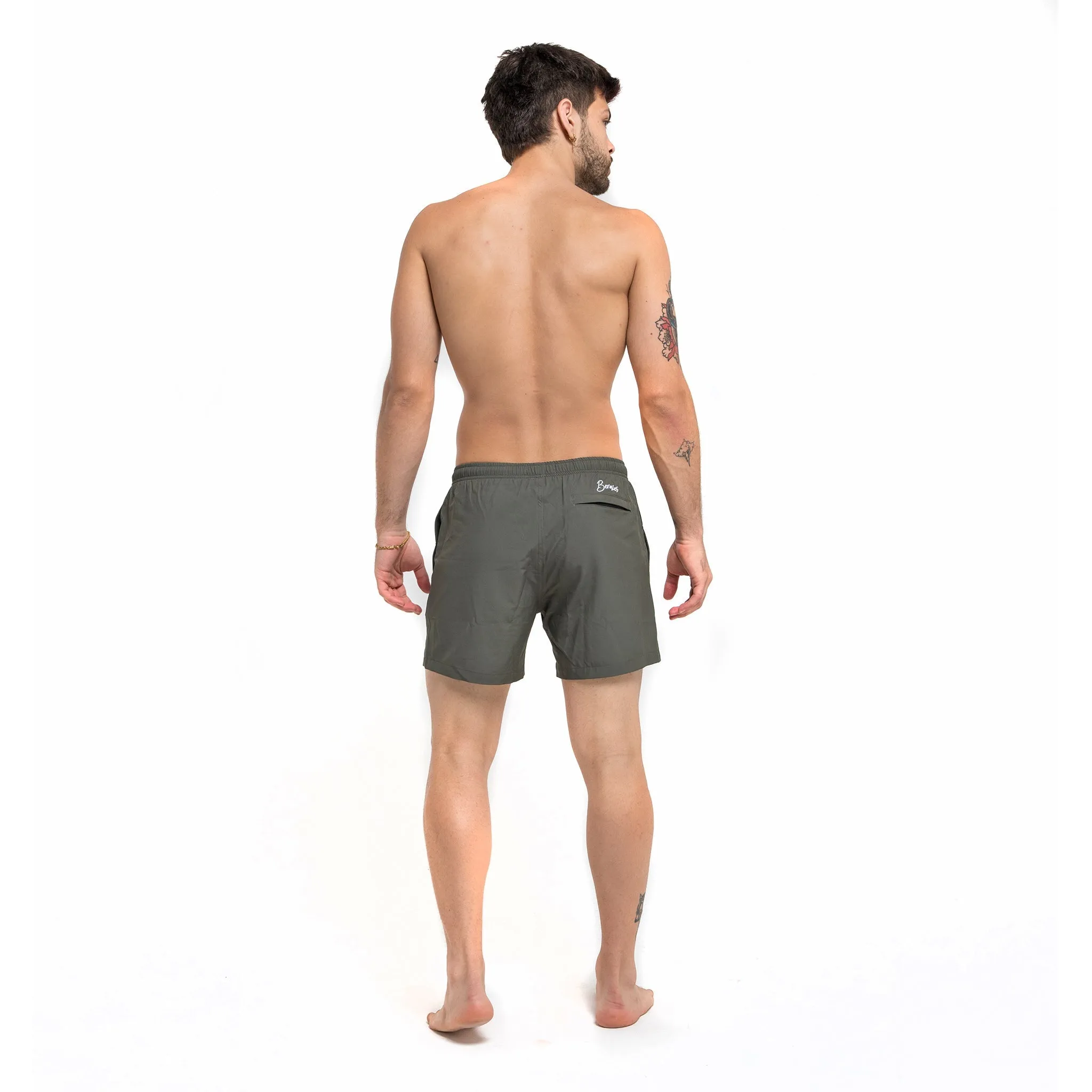 Performance Gym Short   Compression Liner - Green by Bermies Swimwear