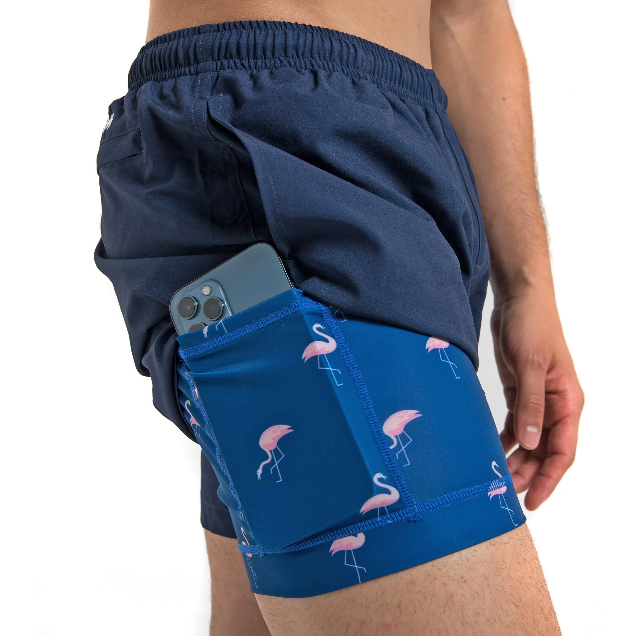 Performance Gym Short   Compression Liner - Navy by Bermies Swimwear