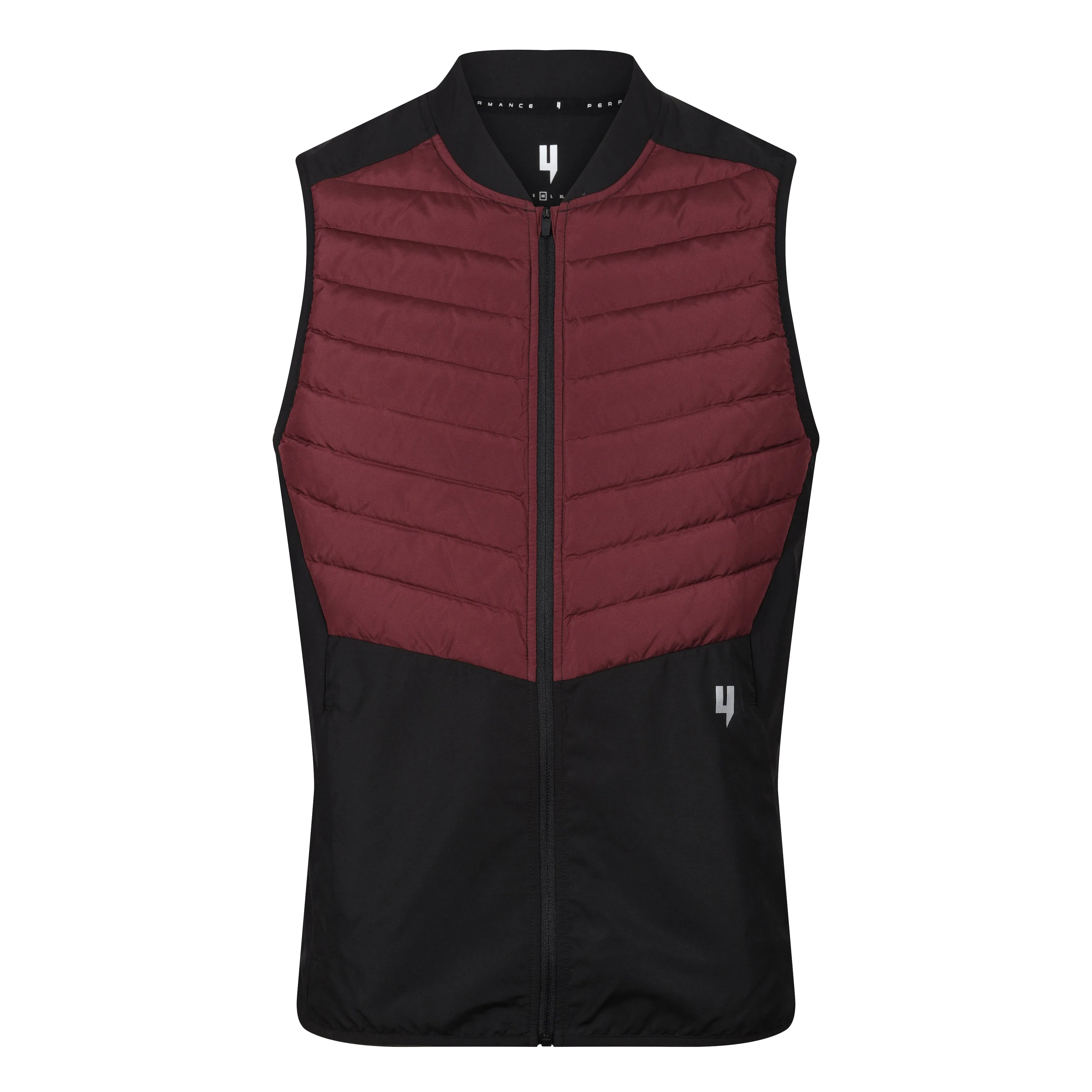 PERFORMANCE PADDED GILET BLACK / MAROON