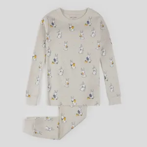 Petit Lem - Egg Hunt Print on Crème PJ Set