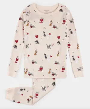 Petit Lem - Meowentine PJ Set - Silver Peony