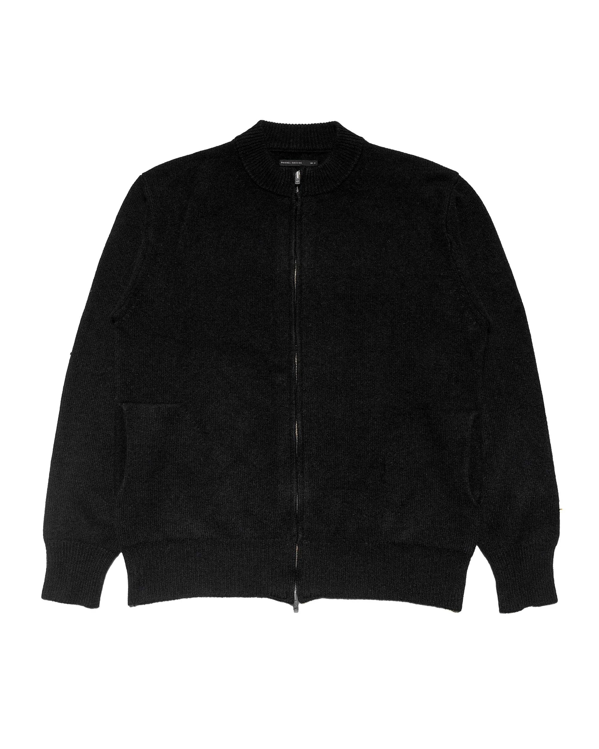 Phigvel Lady White Co. Cashmere Bottleneck Cardigan Black