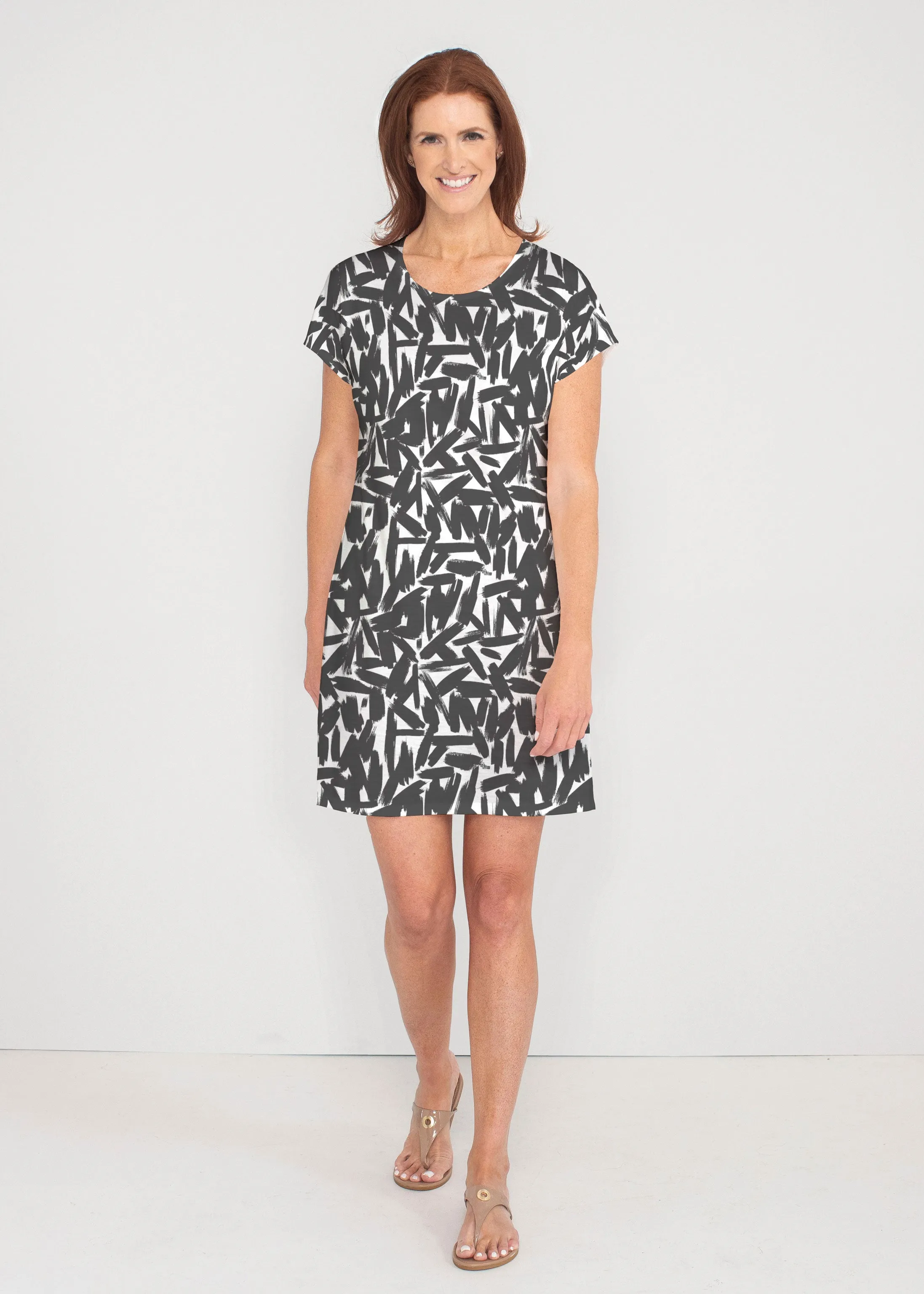 Pick Up Sticks (14300) ~ French Terry Short Sleeve Crew Dress (Copy)
