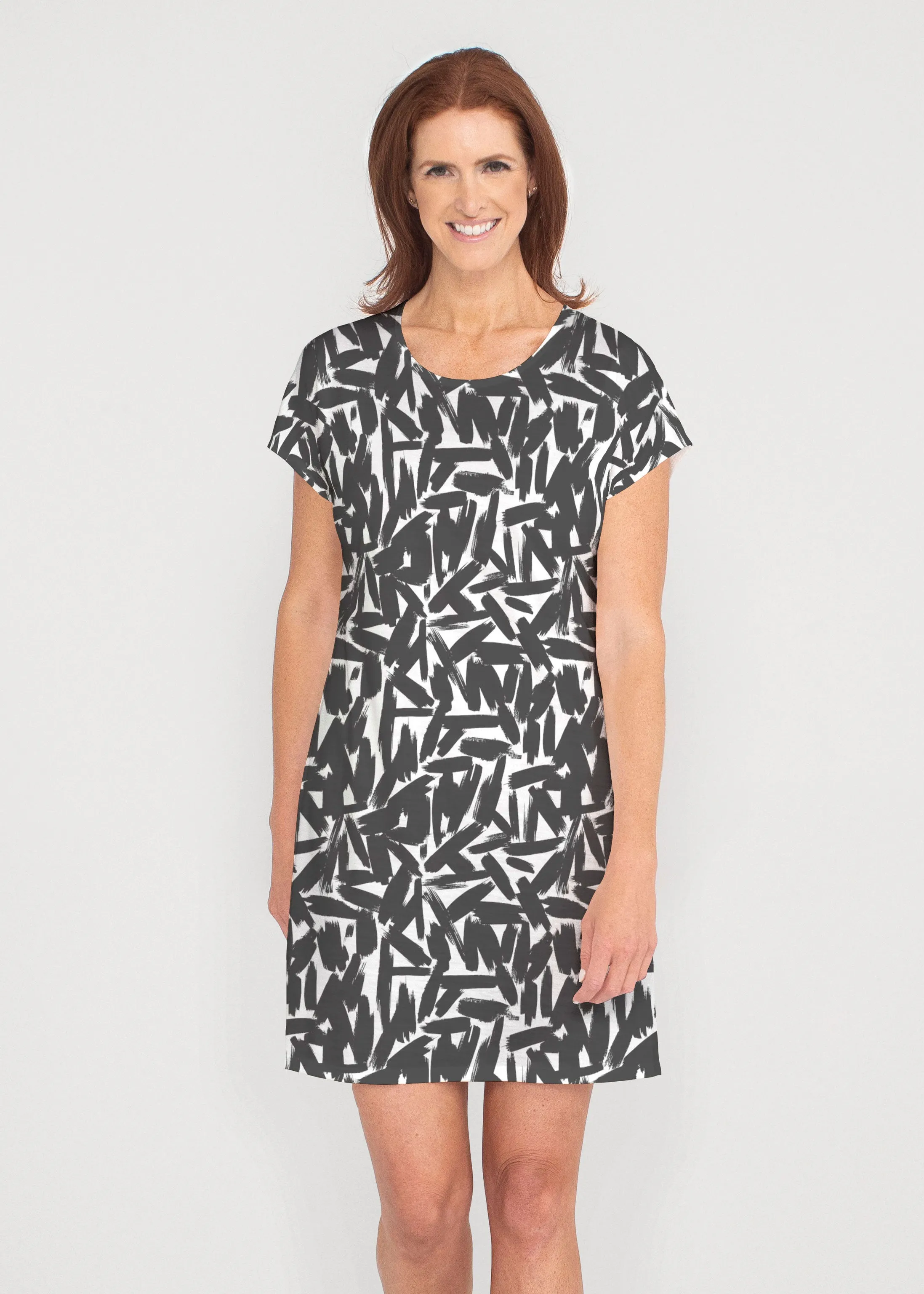 Pick Up Sticks (14300) ~ French Terry Short Sleeve Crew Dress (Copy)