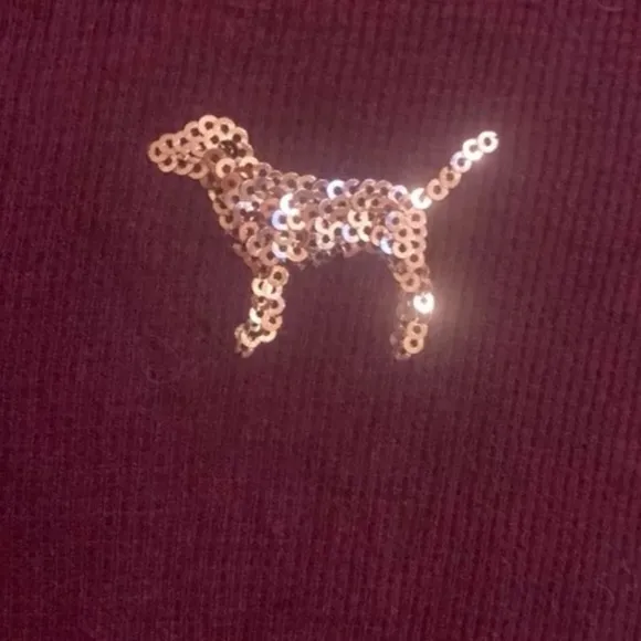PINK Victoria's Secret Bling NAUGHTY IS THE NEW NICE One Piece Long Sleeve Sz M