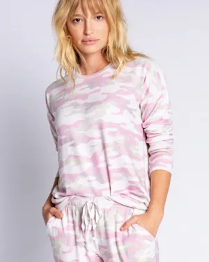 PJ Salvage - Peachy Party Camo Long Sleeve Top