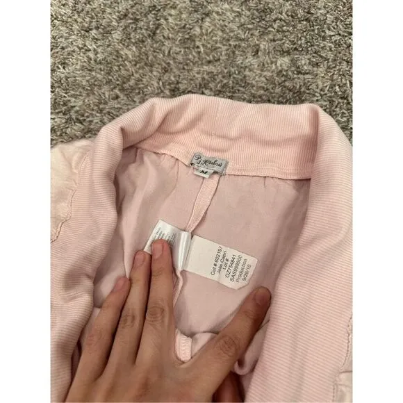 Pj Harlow Jolie Capri Pink Satin Wide Leg Drawstring Pajama Lounge Pants M