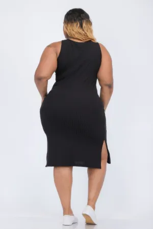 Plus Ribbed Tank Midi Dress