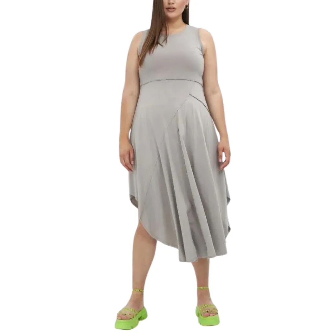 Plus Size - Asymmetrical Hem Pullover Dress