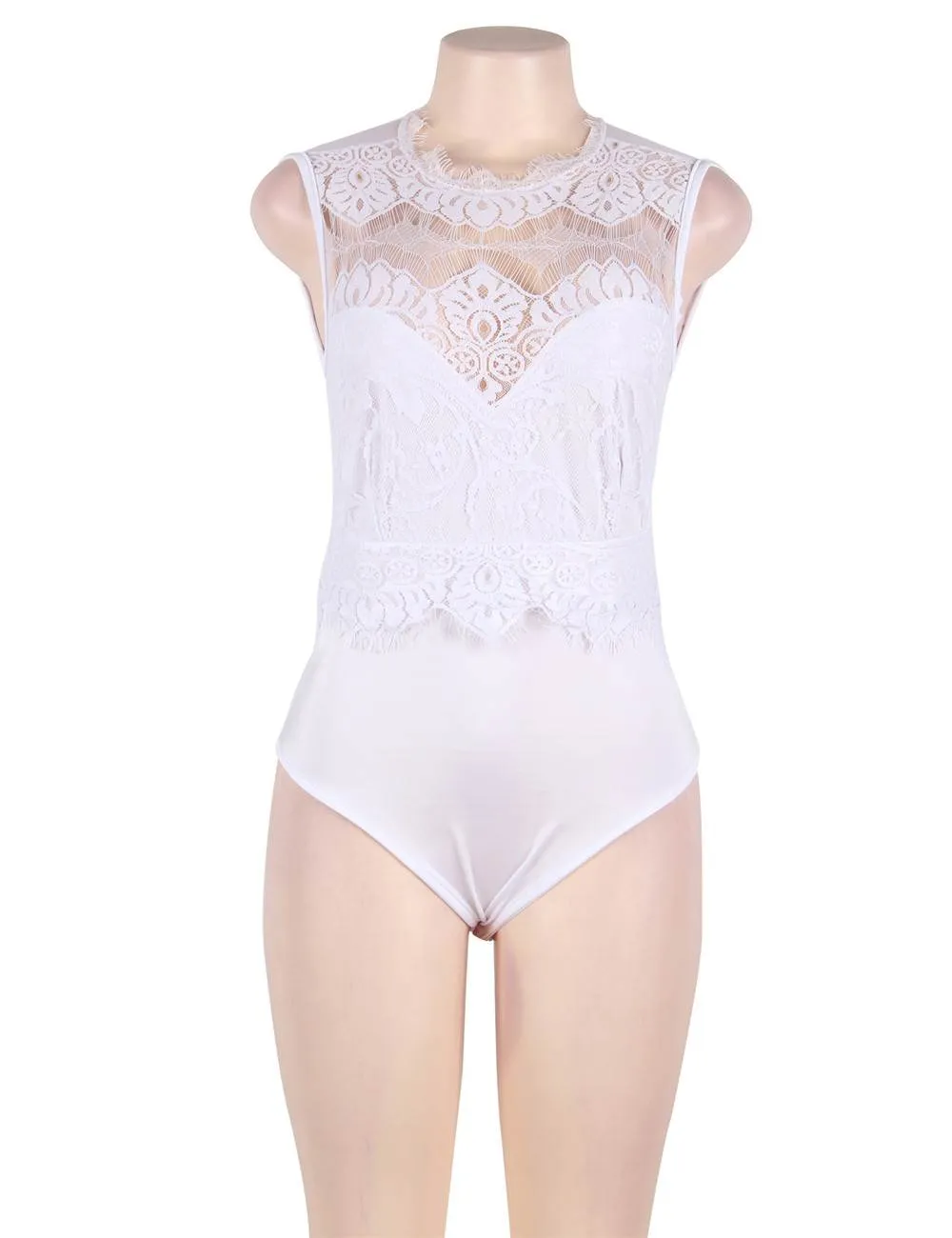 Plus Size Egypt Floral Embroidery Lace Sexy Teddy