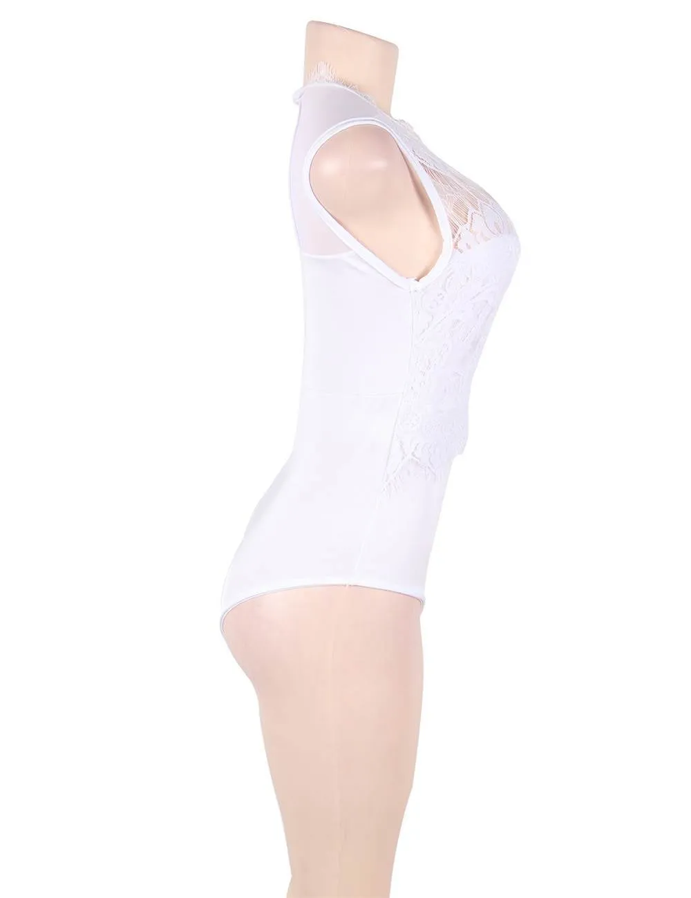 Plus Size Egypt Floral Embroidery Lace Sexy Teddy