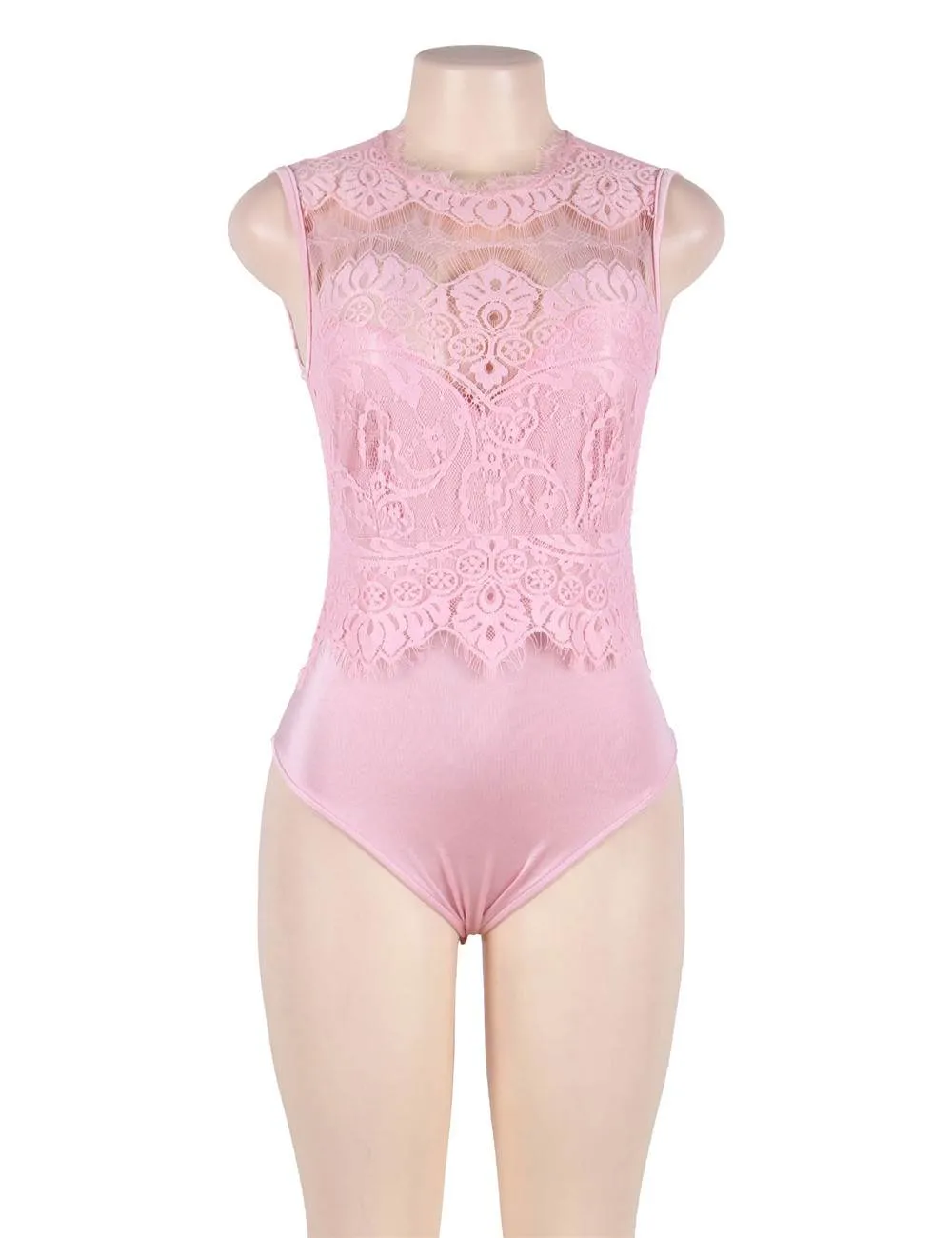 Plus Size Egypt Floral Embroidery Lace Sexy Teddy