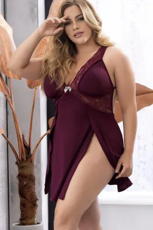 Plus Size Lace Trim Chemise