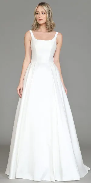 Poly USA 8528 Long Classic A-Line Gown with Pockets Corset Back