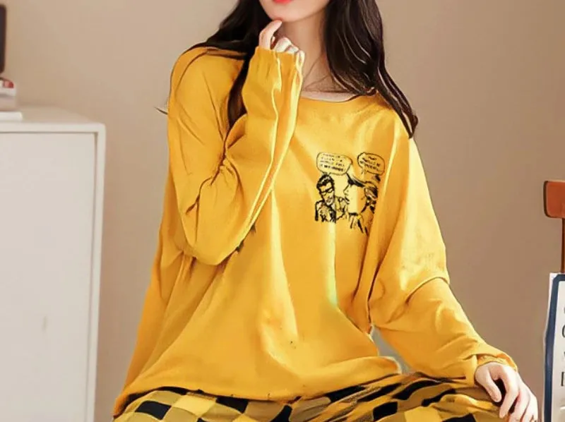 Polyester Pajama Plaid Sleepwear