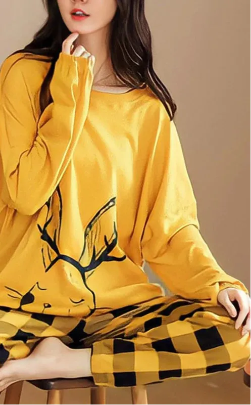 Polyester Pajama Plaid Sleepwear